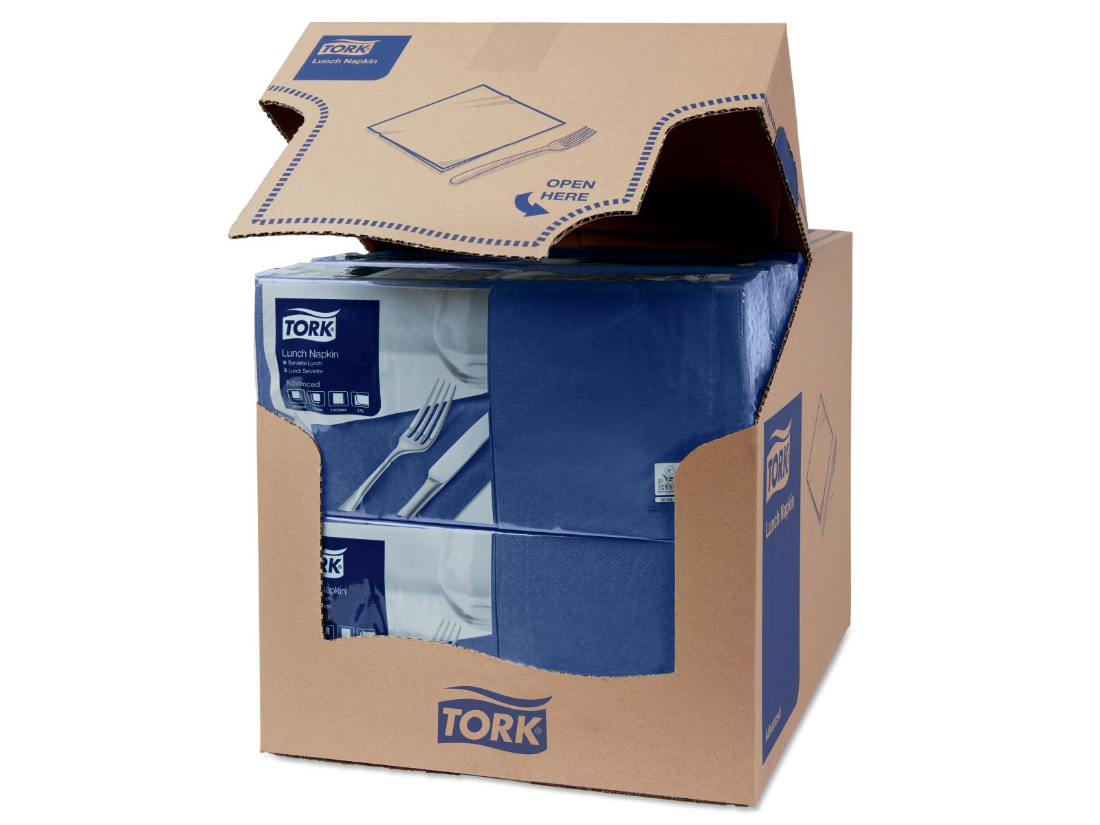 Serwetki Tork 477215 Ciemnoniebieska Karton 2000 serwetek (10 x 200) Składana 1/4